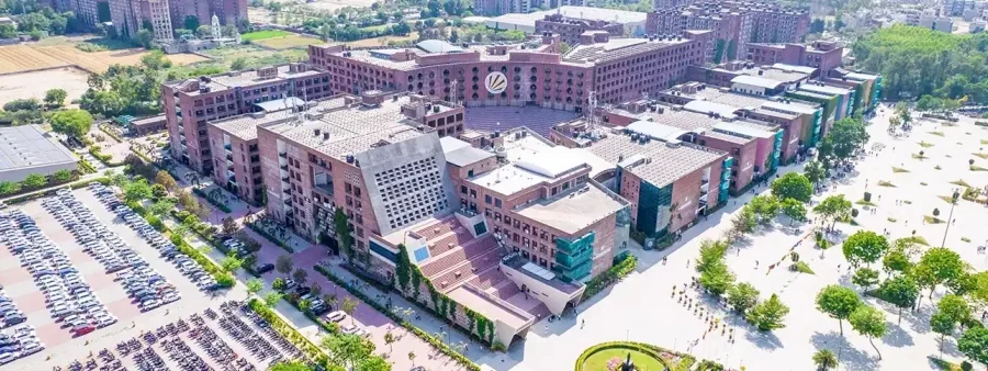 Aerial view of Lovely Professional University buildings in Phagwara, Punjab