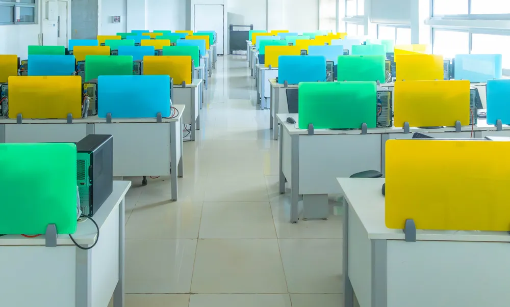 Rows of computer workstations at Presidency University